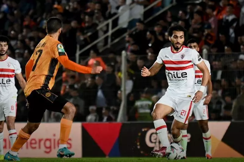 أحمد حمدي خلال مباراة نهضة بركان والزمالك